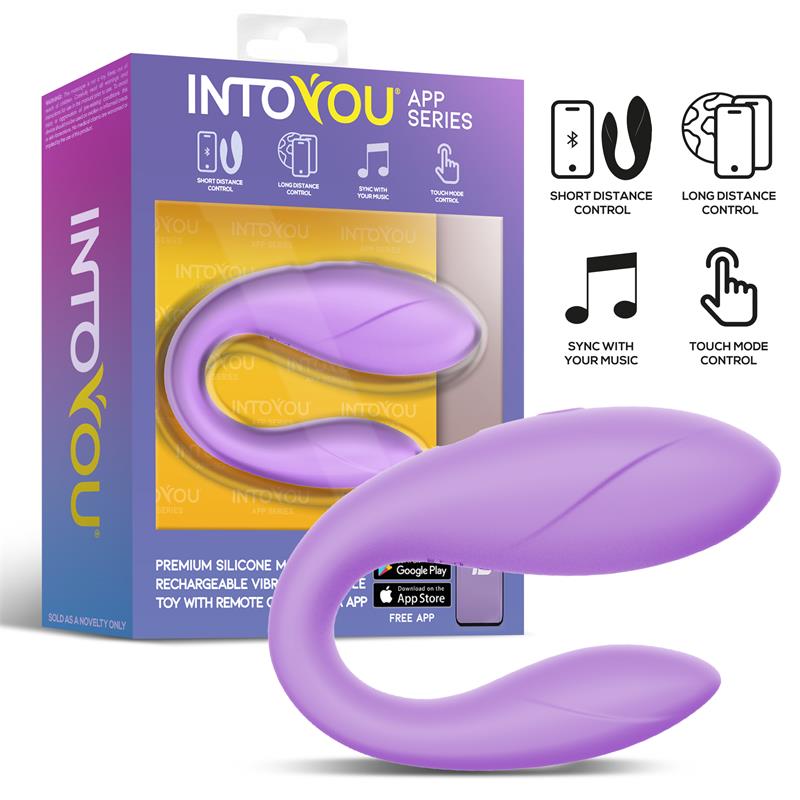 Couple Toy with App Flexible Silicone Lavender