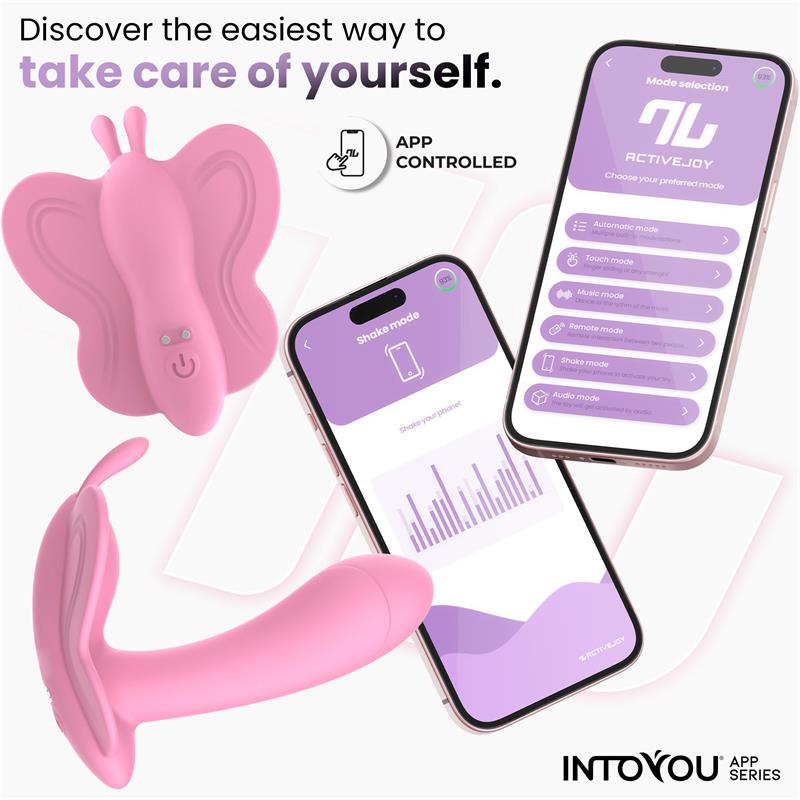 Wingy Butterfly Vibrator with App Pink