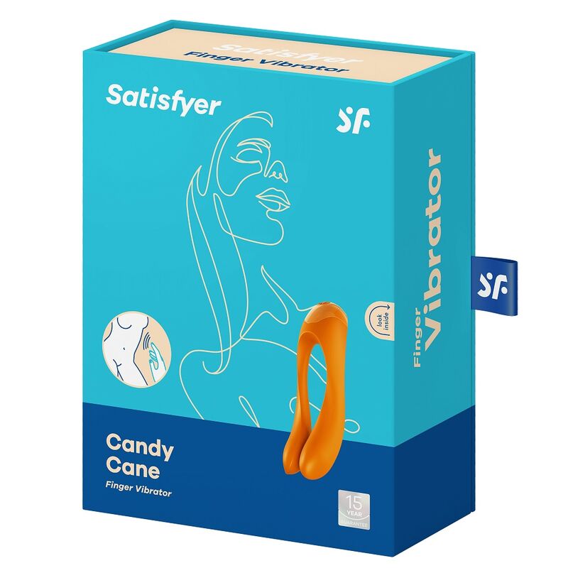 Naprstni vibrator Satisfyer - Candy Cane, oranžna