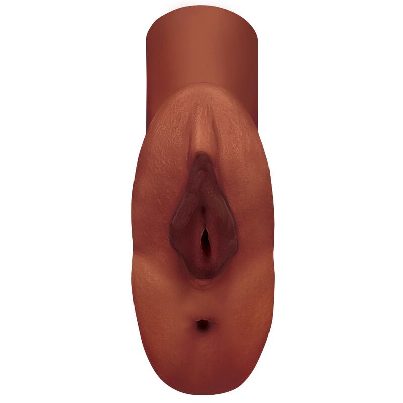 PDX PLUS - POPOLNA PIČKA DVOJNI STROKER VAGINA IN ANUS MASTURBATOR RJAVA