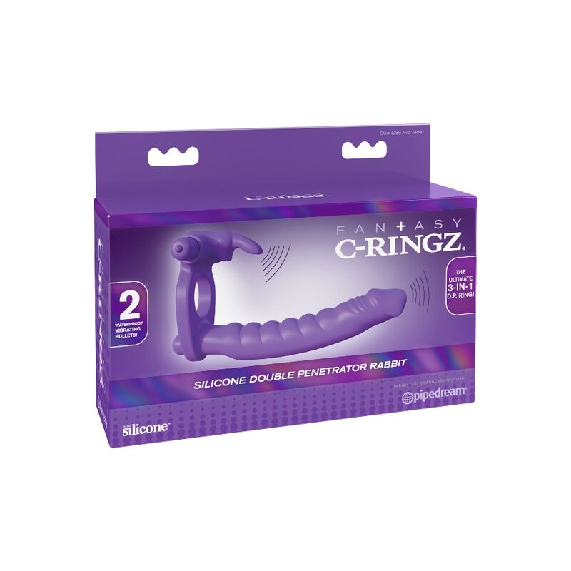 FANTASY C-RINGZ - SILIKONSKI DVOJNI VIBRATOR ZAJEC