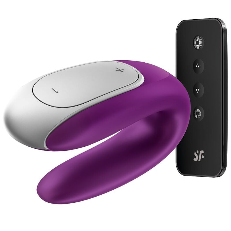 Vibrator za pare z aplikacijo Satisfyer Double Fun, vijolična