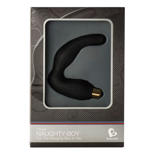 ROCKS-OFF - NAUGHTY-BOY MOŠKI MASAŽNI PRIPOMOČEK ZA G-TOČKO 7 V BLACK