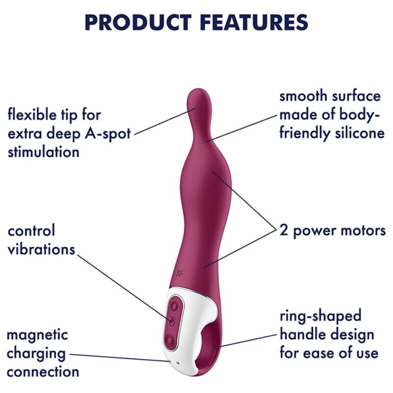 Stimulator A točke Satisfyer - A-mazing 1, rdeča