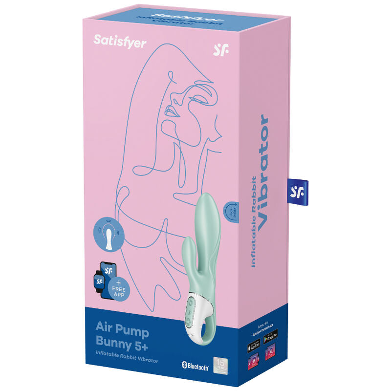 Stimulator G točke Satisfyer - Air Pump Bunny 5+, zelena
