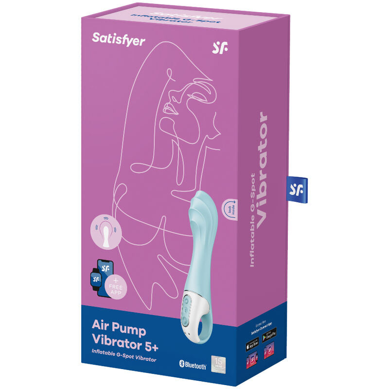 Stimulator G točke Satisfyer - Air Pump 5+, modra