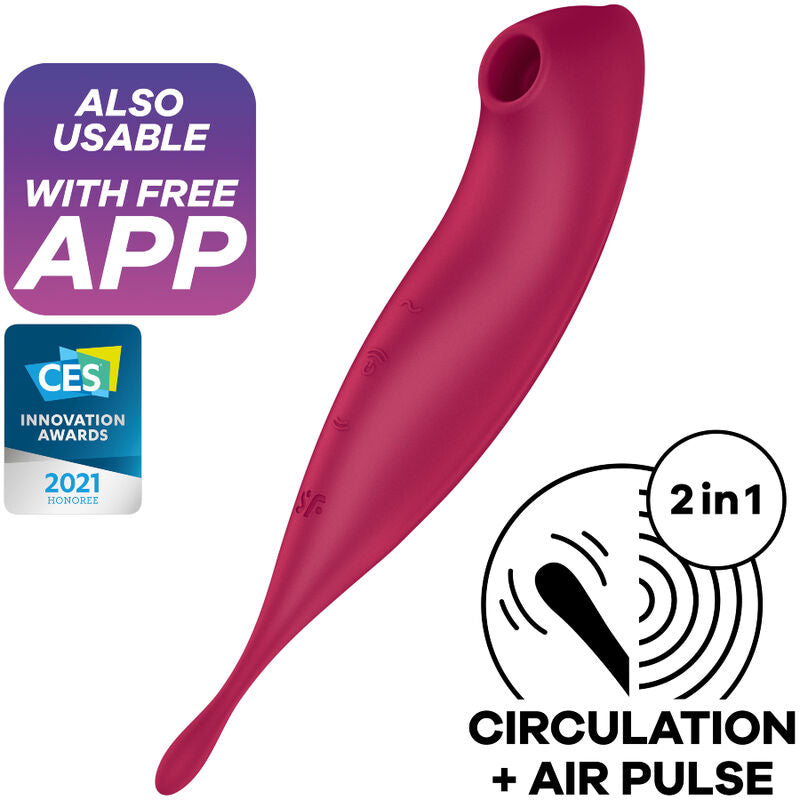 Stimulator klitorisa Satisfyer - Twirling Pro+, rdeča