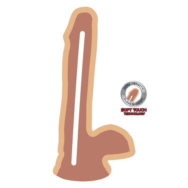 GET REAL - DILDO Z DVOJNO GOSTOTO 17 CM KROGLICE KOŽA