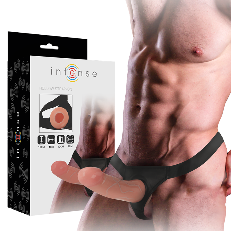 Strap-on pas z votlim dildom Intense, 16x3 cm