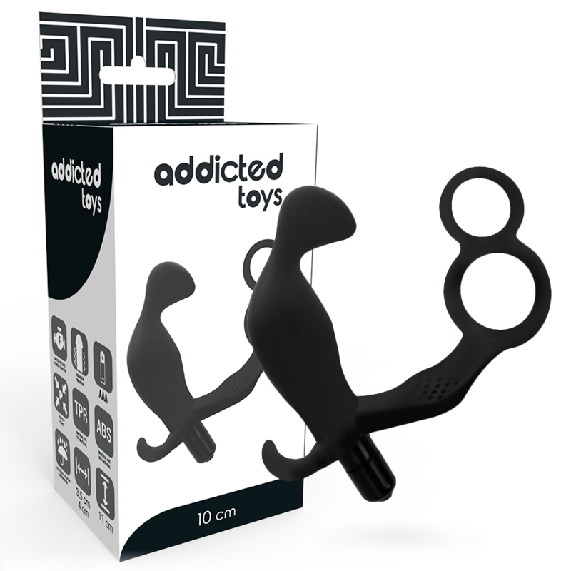 Analni čep z dvojnim obročkom za penis Addicted Toys 2