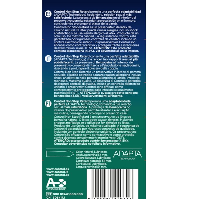Kondomi Control Non Stop Retard, 12 kos