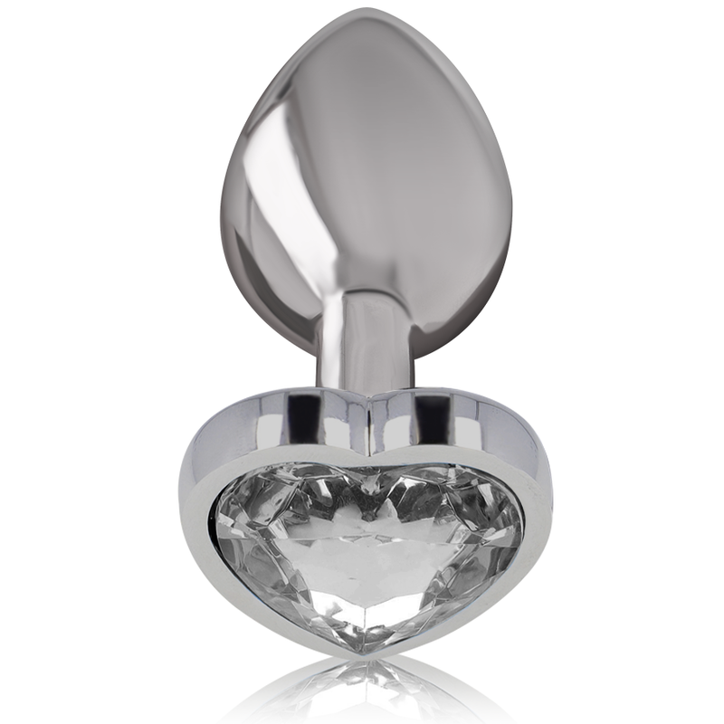 Analni čep Intense Aluminium Metal with White Heart, L