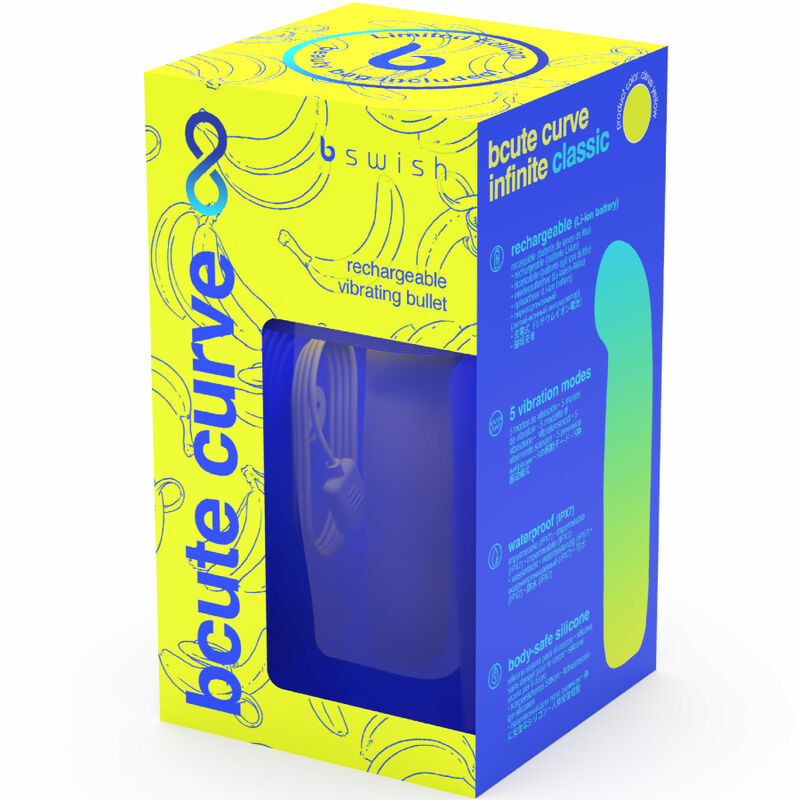 Manjši vibrator B Swish - Bcute Curve, rumena + torbica
