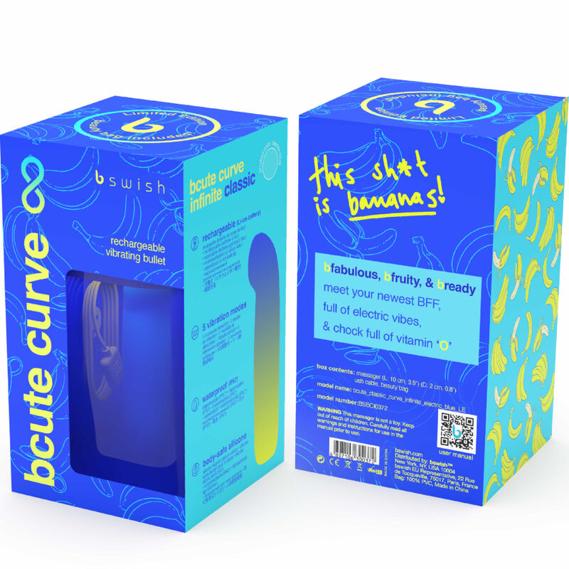 Manjši vibrator B Swish - Bcute Curve, modra + torbica