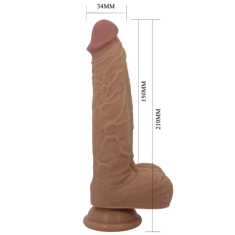 PRETTY LOVE - JONATHAN SILIKONSKI DILDO 3 VIBRACIJE + 3 MERITVE ZA VSTAVLJANJE DALJINSKI UPRAVLJALNIK 21 CM