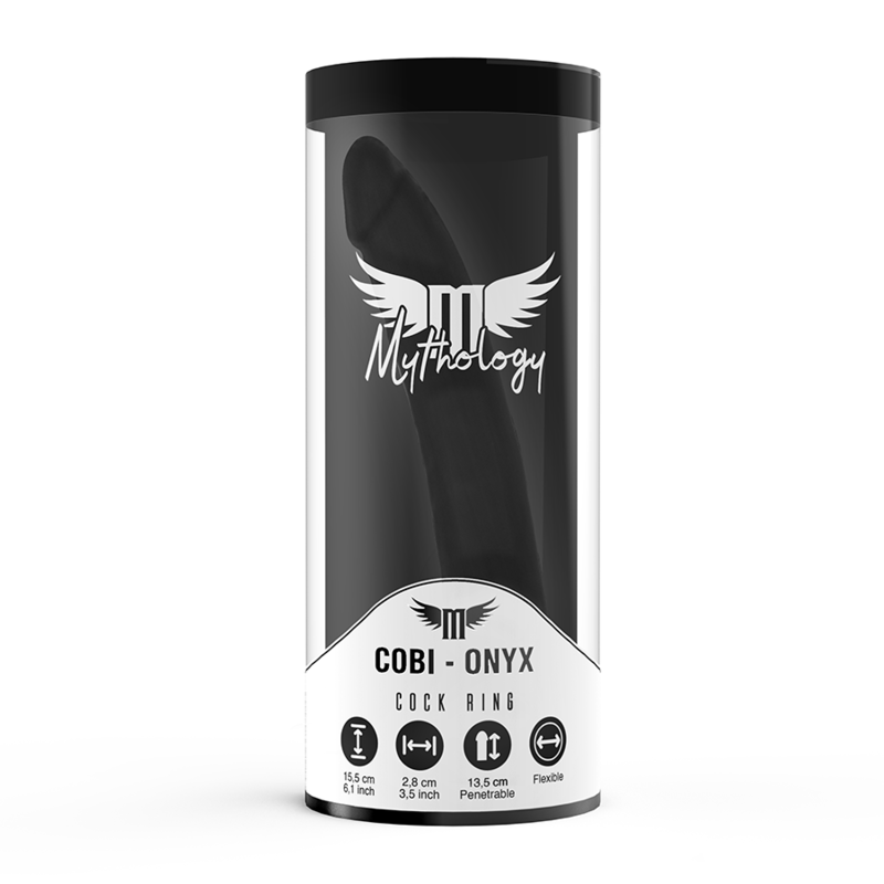 MITOLOGIJA - COBI ONYX ANALNI DILDO Z OBROČKOM ZA PENIS IN MODA 13 SILIKONSKIH CM