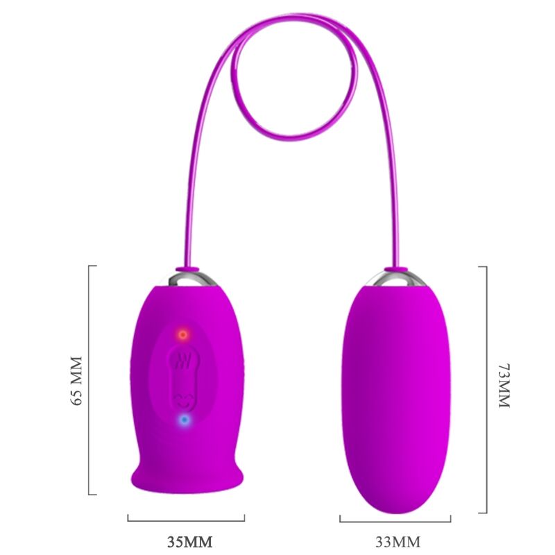 PRETTY LOVE - VIBRATOR ZA POLNJENJE Z DVOJNIM JAJCEM DAISY VIJOLIČNE BARVE