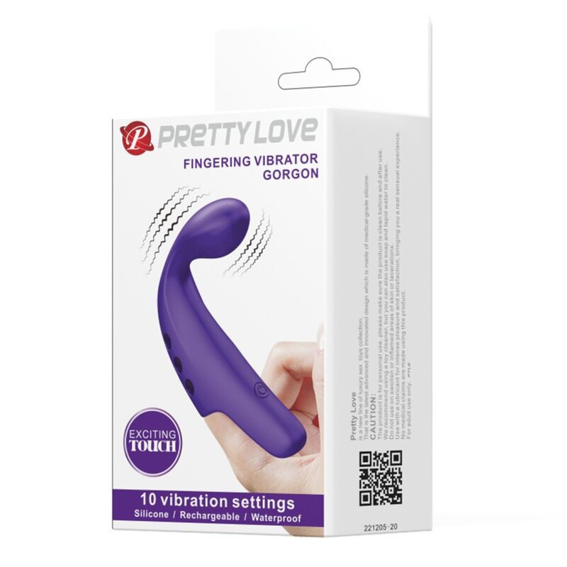 PRETTY LOVE - GORGON VIJOLIČNI VIBRATOR ZA POLNJENJE S PRSTI