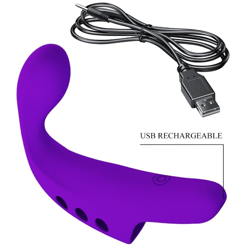 PRETTY LOVE - GORGON VIJOLIČNI VIBRATOR ZA POLNJENJE S PRSTI