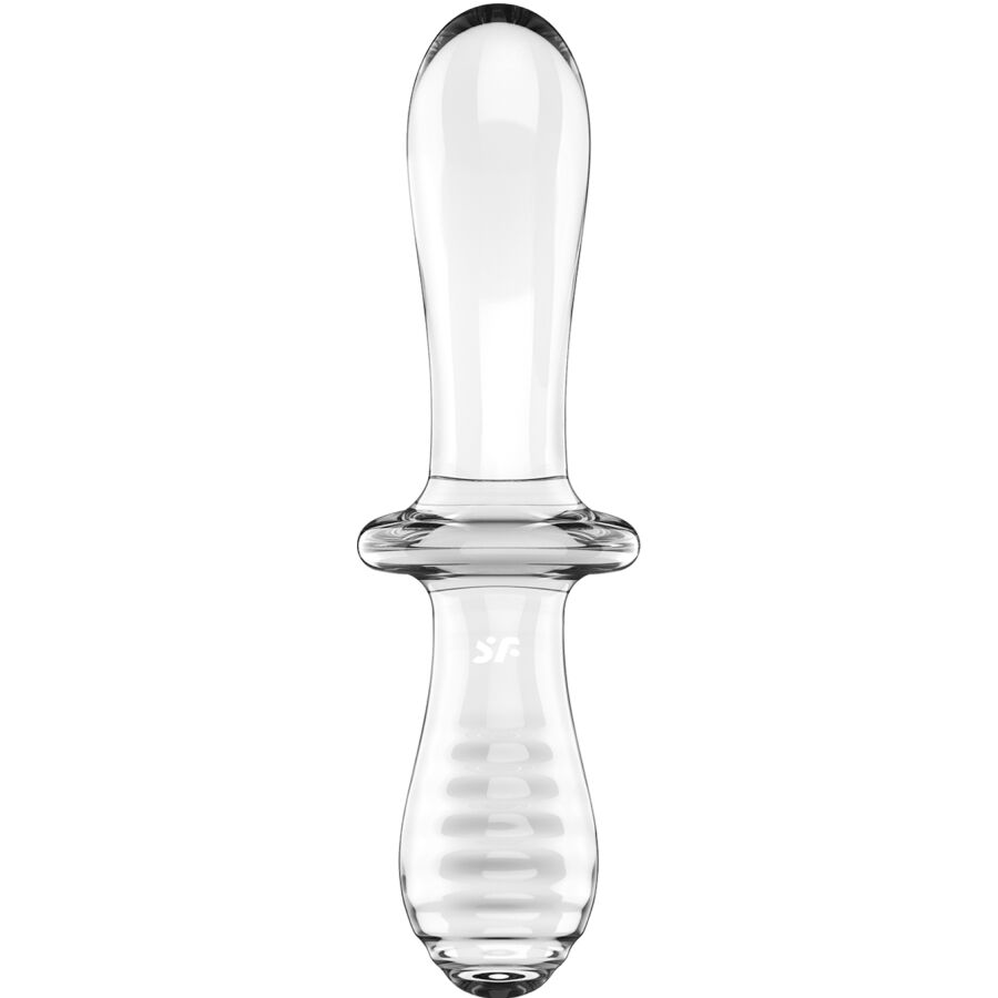 Steklen dildo Satisfyer - Double Crystal, prozorna