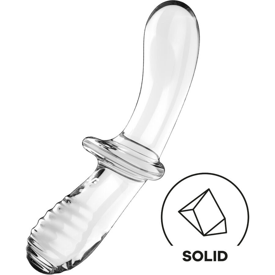 Steklen dildo Satisfyer - Double Crystal, prozorna