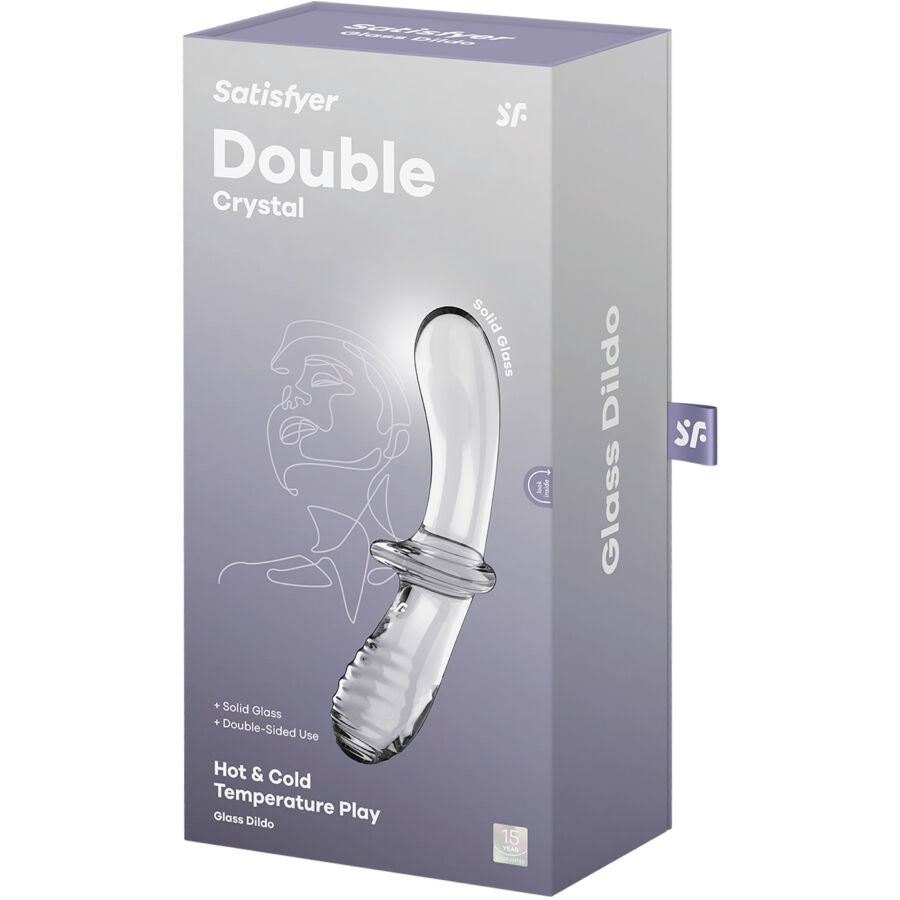 Steklen dildo Satisfyer - Double Crystal, prozorna