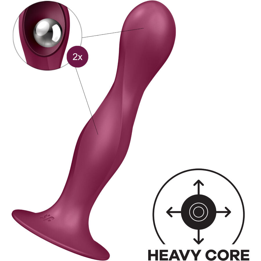 Dildo Satisfyer - Dvojna krogla - r, rdeča