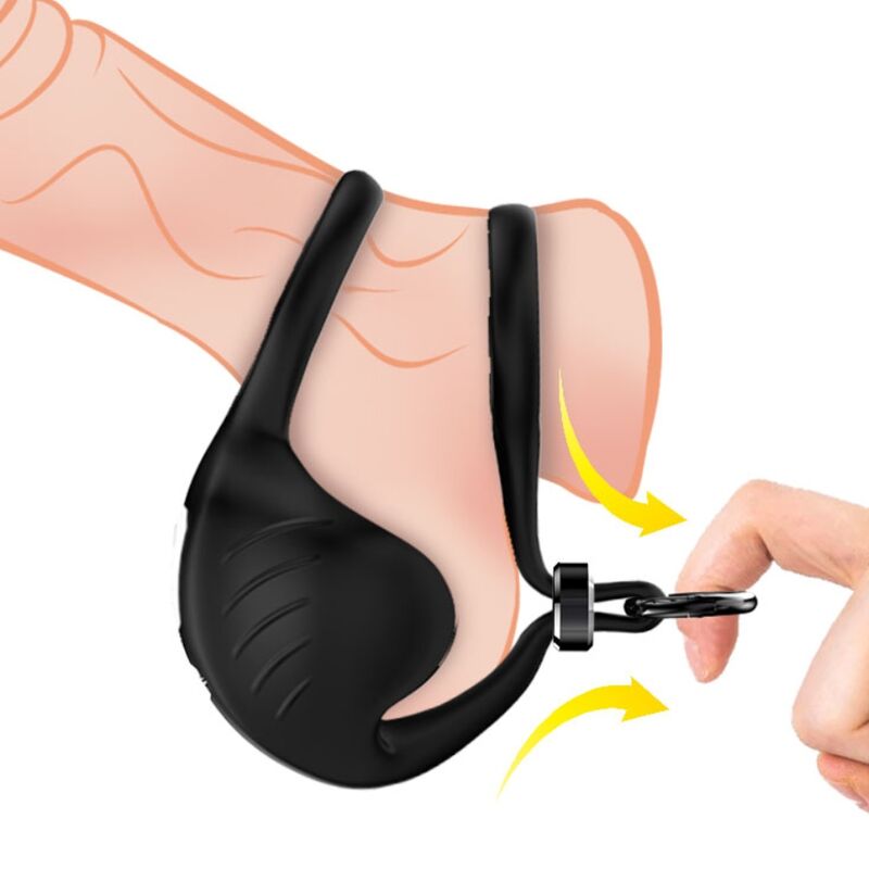 ARMONY - MANTA SCROTUM VIBRATOR OBROČ DALJINSKI UPRAVLJALNIK ČRNA