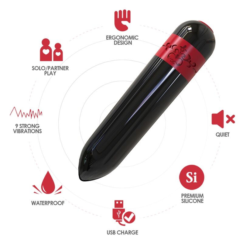 Bullet vibrator z daljincem ARMONY - Rocket, črna