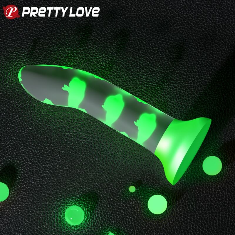 PRETTY LOVE - ČAROBNI DILDO BREZ VIBRACIJ SVETLEČE ZELENE BARVE