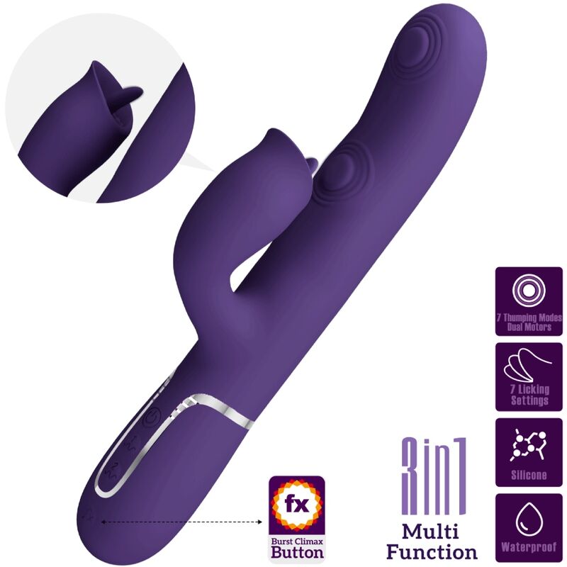 LEPA LJUBEZEN - ZAJČJI VIBRATOR Z LIZANJEM VIJOLIČNE BARVE