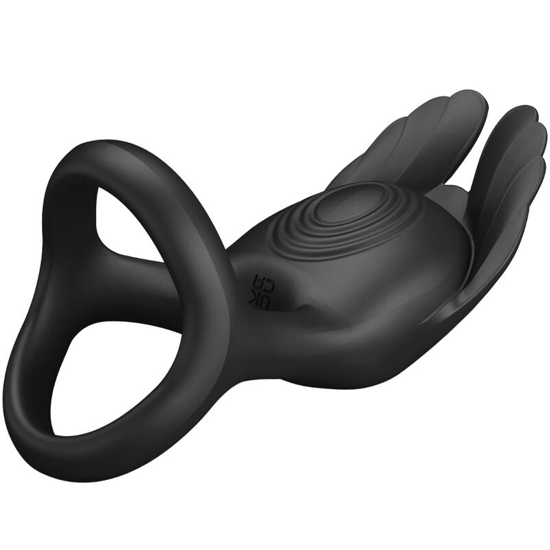 PRETTY LOVE - SILAS VIBRANT PENIS RING 7 VIBRACIJ ČRN SILIKON