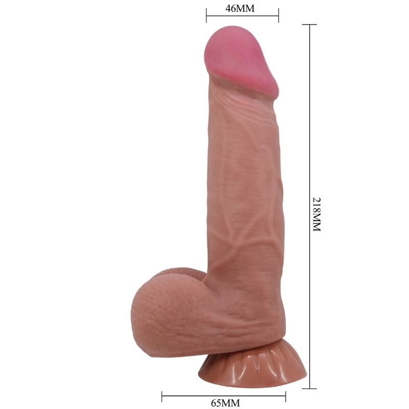 PRETTY LOVE - SERIJA DRSNIH KOŽ REALISTIČNI DILDO Z DRSNO RJAVO KOŽO 21,8 CM