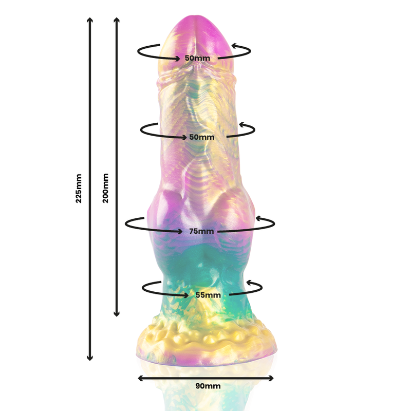 EPIC - IRIS DILDO Z MAVRIČNIMI TESTISI UŽITKA