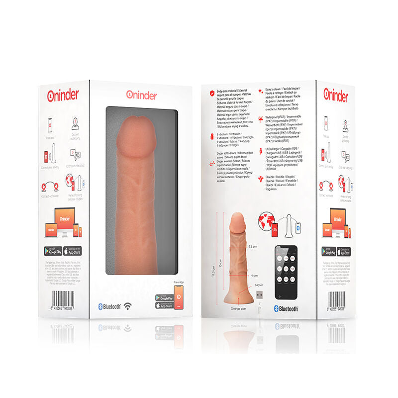 ONINDER - MALI BOGOTA VIBRATOR DILDO 9 HITROSTI NARAVNI 17,5 CM -O- 4 CM - BREZPLAČNA APLIKACIJA
