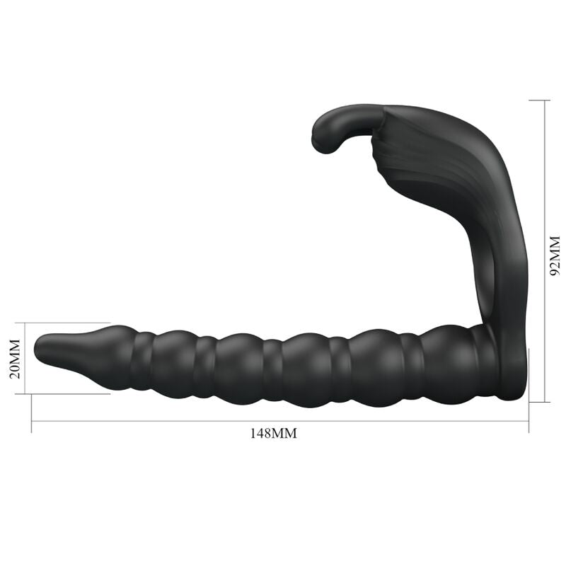 Analni vibrator z obročkom Pretty Love - Blackney, črna