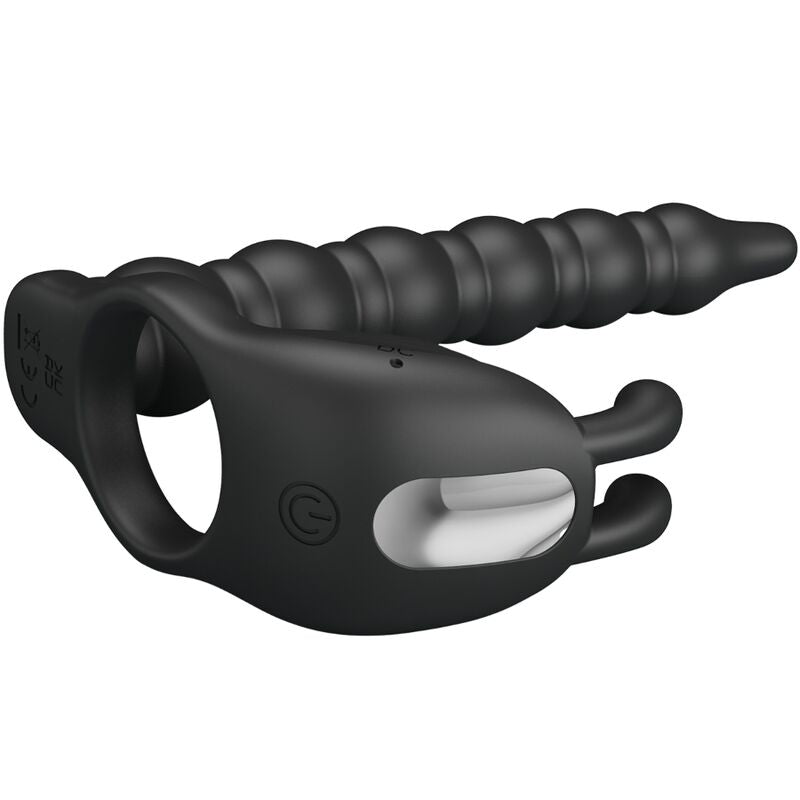 Analni vibrator z obročkom Pretty Love - Blackney, črna