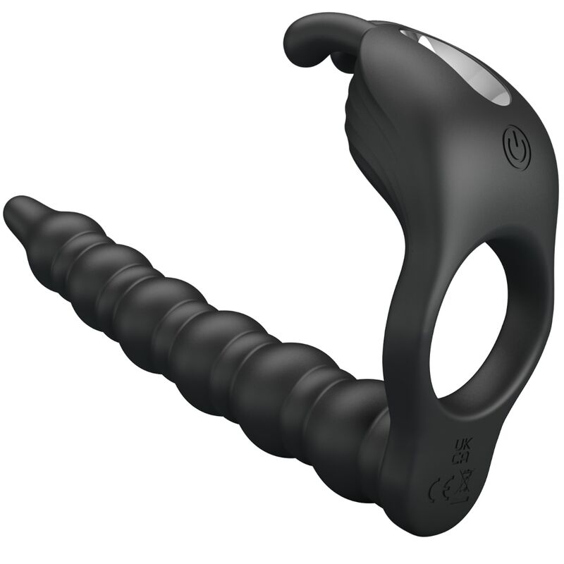 Analni vibrator z obročkom Pretty Love - Blackney, črna