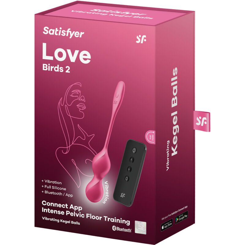 Vibracijske kroglice Satisfyer - Love Birds 2, rdeča