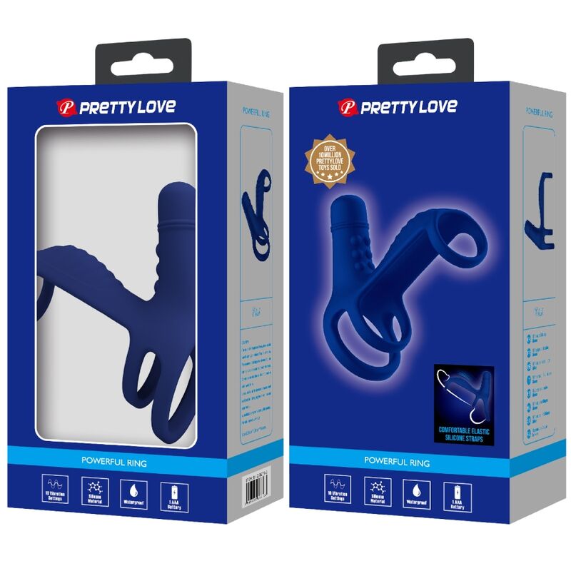 PRETTY LOVE - VIBRACIJSKI PRSTAN ELISH S PODALJŠKOM BLUE