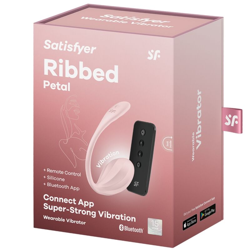 Vibracijski jajček Satisfyer - Ribbed Petal, roza