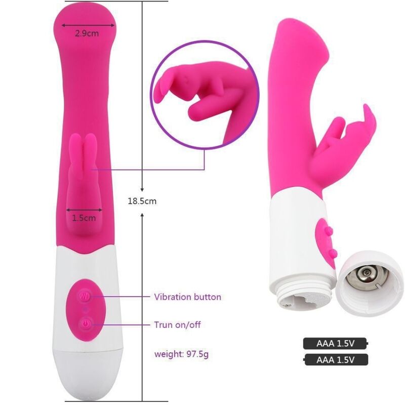 ARMONY - ZAJČJI VIBRATOR IN STIMULATOR G SPOT 10 HITROSTI ROZA