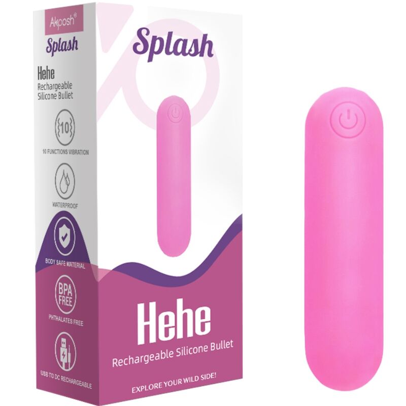 Bullet vibrator Splash - Hehe, 65 x 15 cm, roza