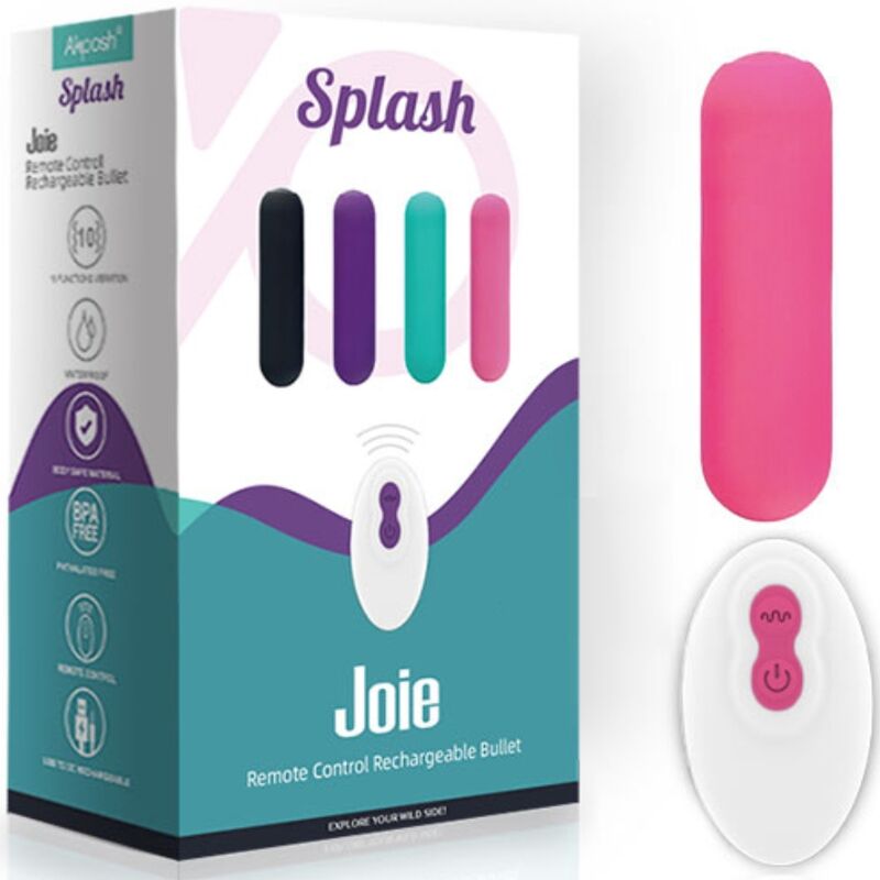 Bullet vibrator z daljincem Splash - Joie, 75 x 19 cm, roza