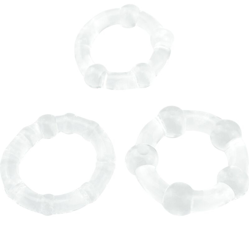 Komplet obročkov za penis Armony - Titan Love Rings, prozorna