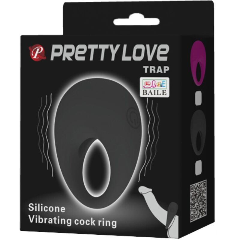 PRETTY LOVE - PAST VIBRACIJSKI OBROČEK ČRN