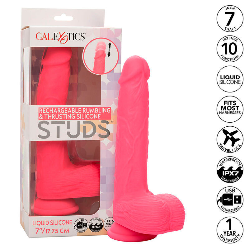 CALEXOTICS - STUDS REALISTIČNI VIBRATOR 10 VIBRACIJ ROZA