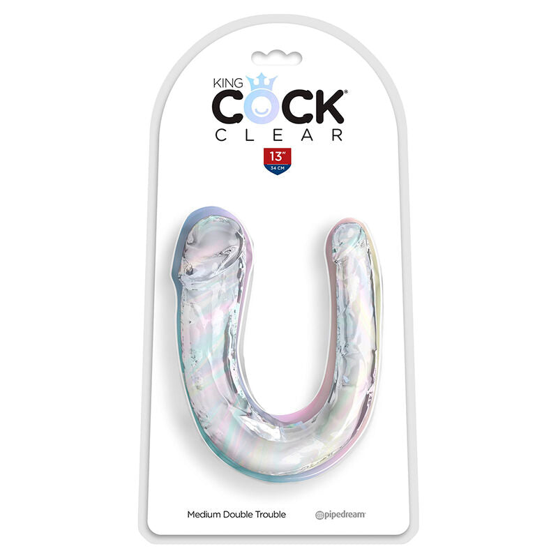 KING COCK - DOUBLE TROUBLE DVOJNI DILDO 33 CM PROZOREN
