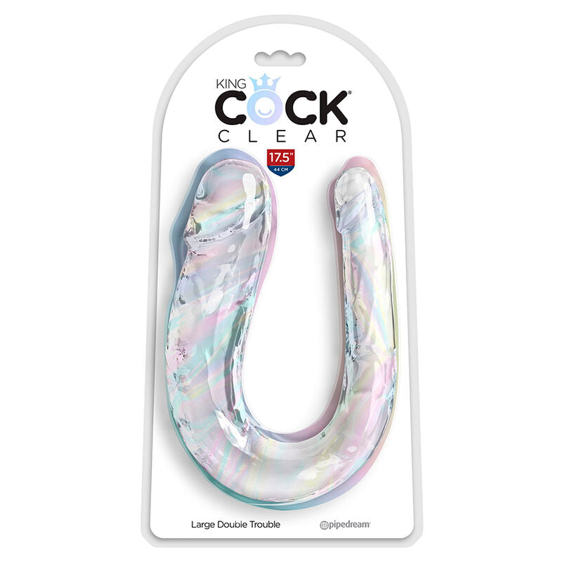 KING COCK - DOUBLE TROUBLE DVOJNI DILDO 44 CM PROZOREN