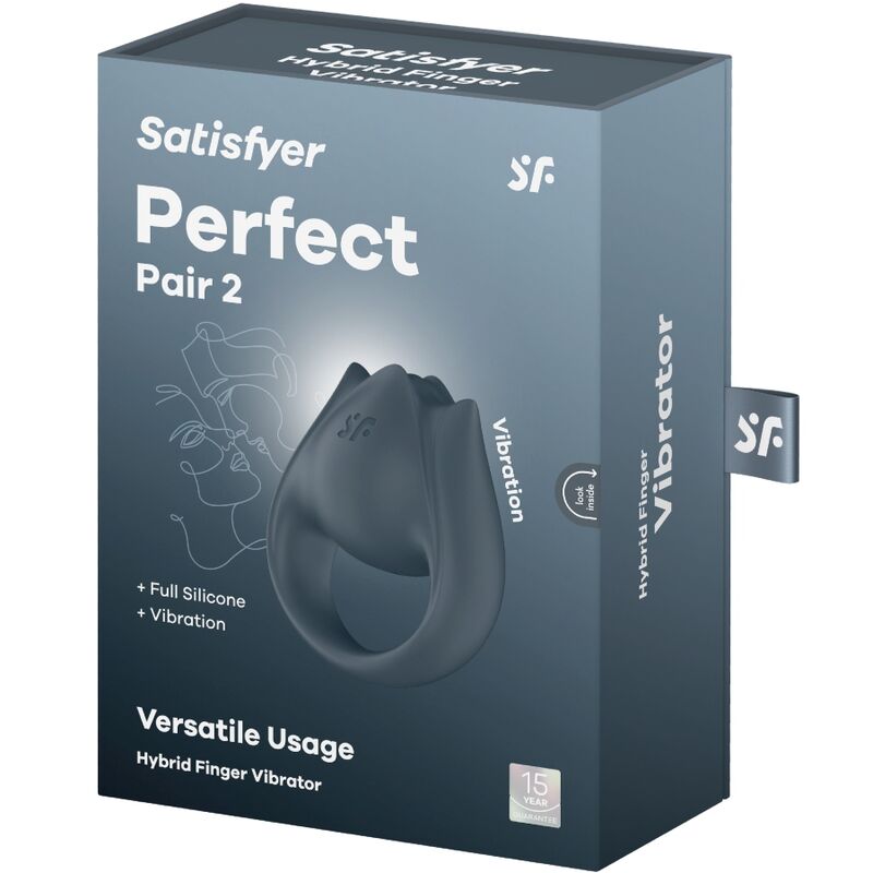 Naprstni vibrator & obroček za penis 2v1 Satisfyer - Perfect Pair 2, siva